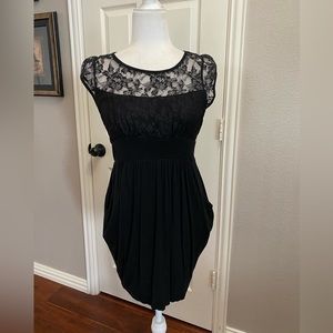 Y2K Vintage XXI Forever 21 Lace Black Dress Mini Sz M
